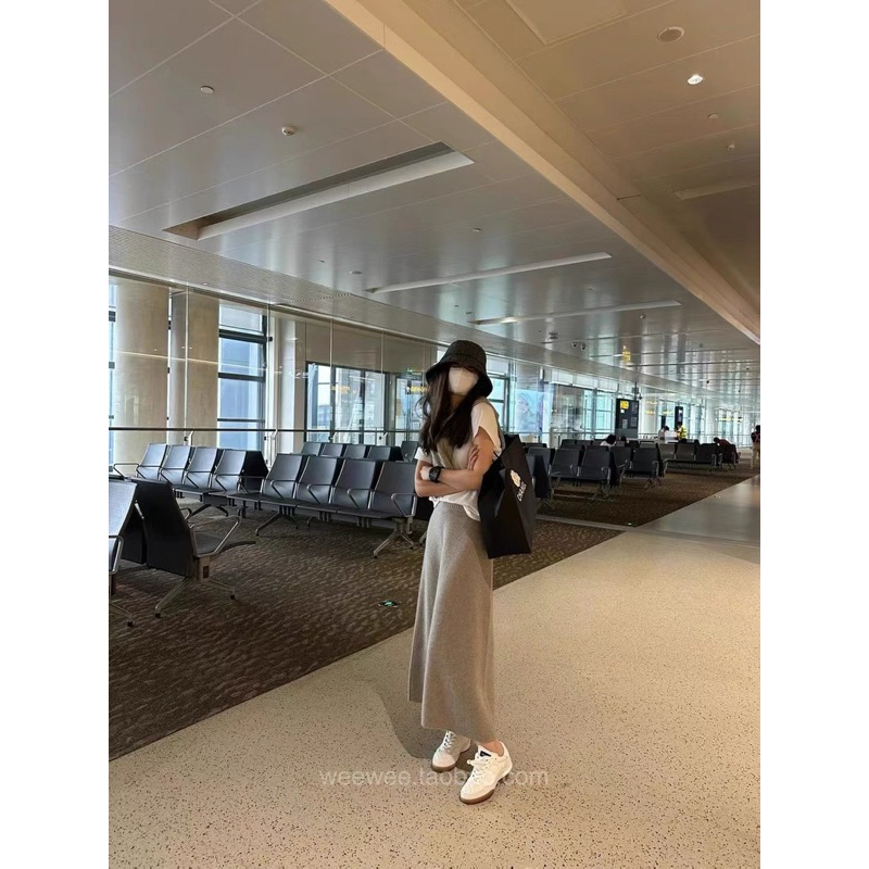 /𝙇𝙞𝙣𝙝𝙖𝙣𝙤𝙛𝙛𝙞𝙘𝙞𝙖𝙡/ CHÂN VÁY LEN DỆT DÁNG DÀI 859 🇰🇷