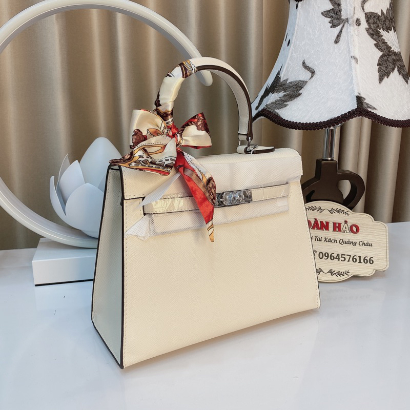 Túi Xách Nữ HM kelly Tang Bạc Size 25 Bản 2 Day Dáng Cao FullBox Tặng Kèm Khăn Nơ