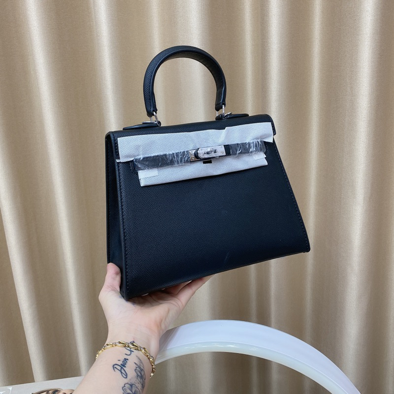 Túi Xách Nữ HM kelly Tang Bạc Size 25 Bản 2 Day Dáng Cao FullBox Tặng Kèm Khăn Nơ