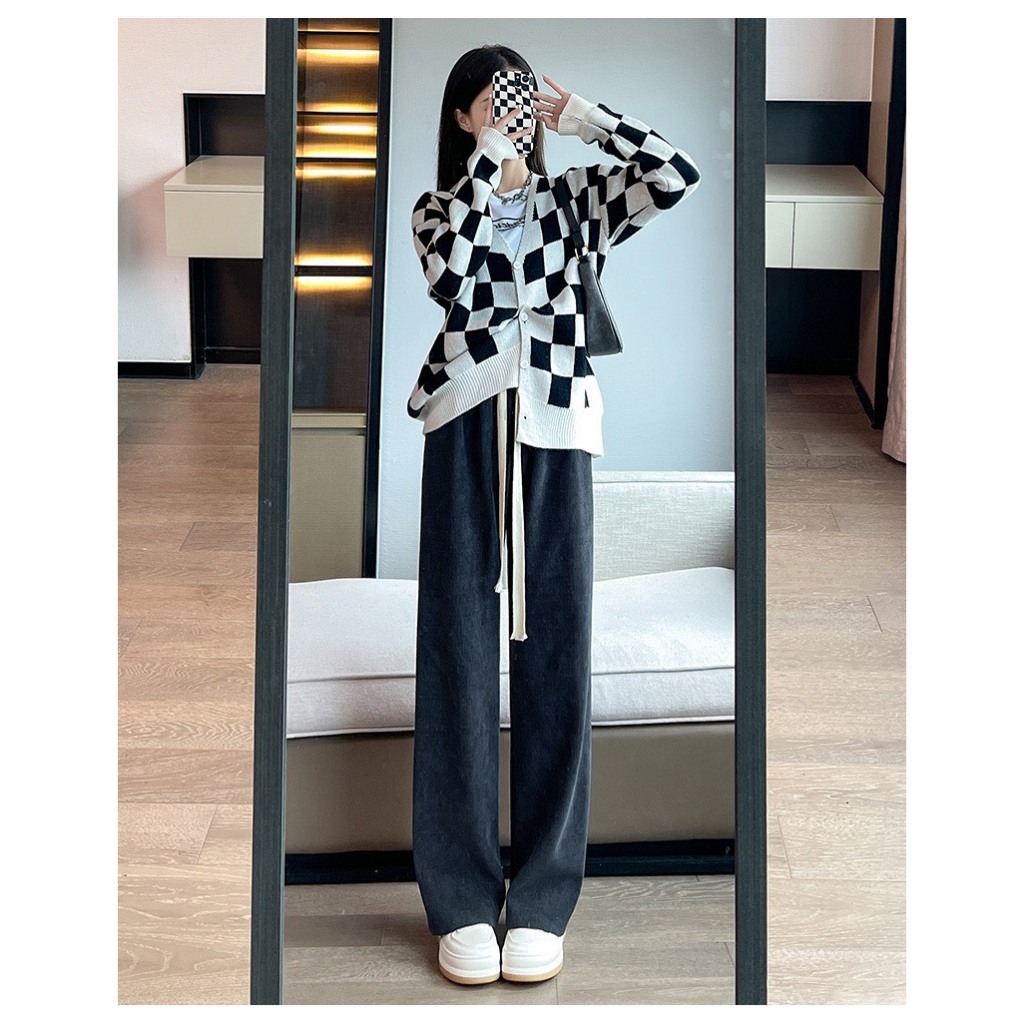 Quần suông nhung tăm nữ loại 1 siêu mềm thoải mái DELIZ thời trang Quảng Châu GABY