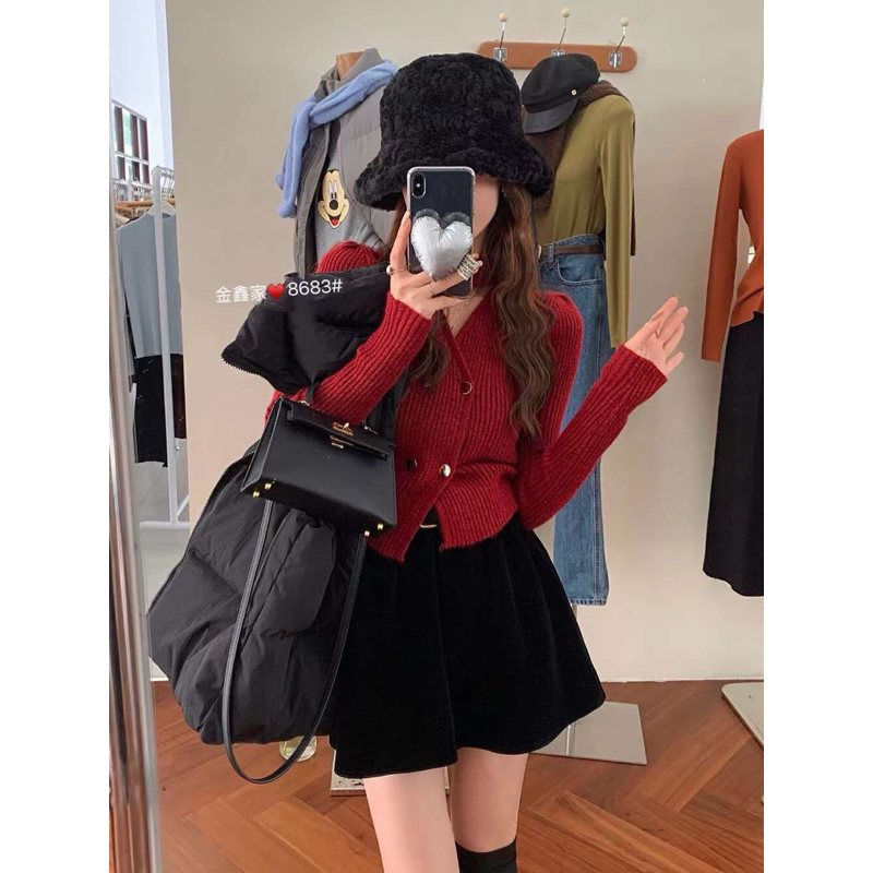 Chân váy nhung xoè StyleKorean 8683 // Hàng có sẵn🇰🇷