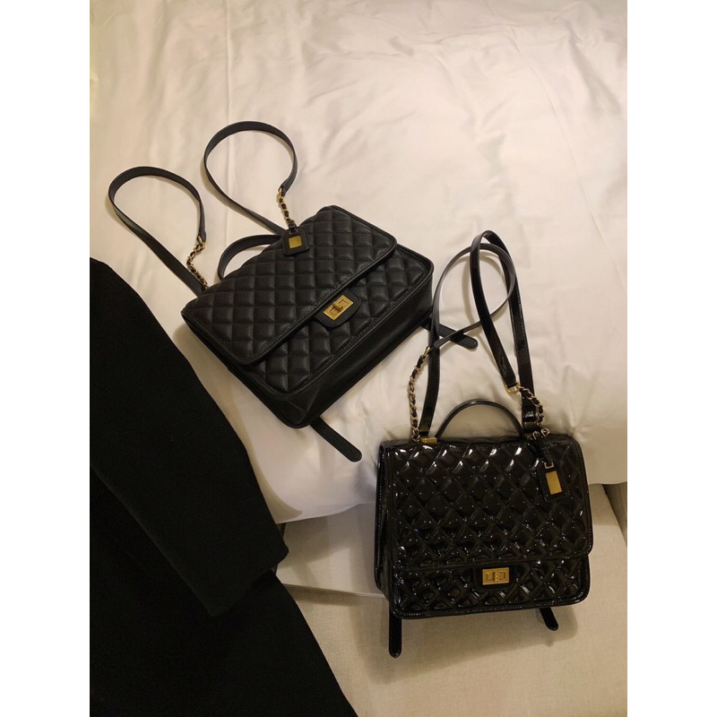 Balô mini Zara đeo vai đeo chéo da trần trám