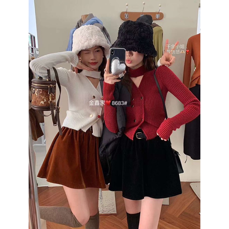Chân váy nhung xoè StyleKorean 8683 // Hàng có sẵn🇰🇷