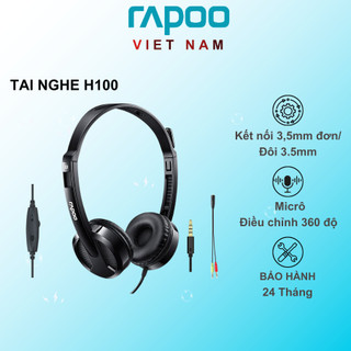 Tai nghe Rapoo H100 có míc nhỏ gọn (Jack 3.5 laptop và jack av cho Pc)