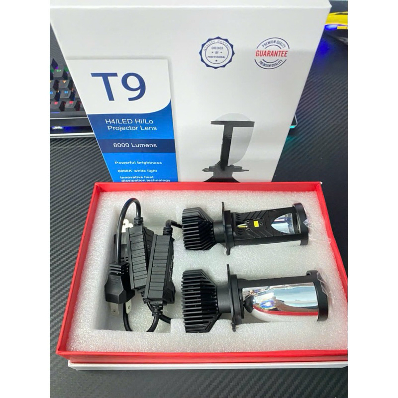 Đèn Pha Bi Cầu T9 Mẫu Mới 2023 Chân H4 Gắn Xe Máy Bảo Hành 1 Năm