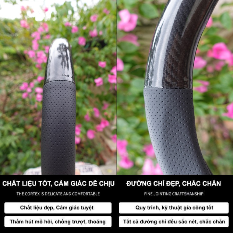 Bọc vô lăng Toyota Vios, Innova, Fortuner, Camry, Altis, Yaris, Land Cruise, Hilux, Avalon, Trùm vô lăng cacbon bảo vệ