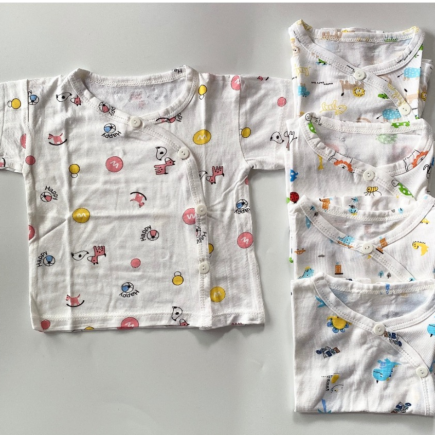 Áo THUN LẠNH Cho Bé Sơ Sinh Vải Lụa Mềm Mại, Mỏng Mát, Co GIãn Tốt, Có Tay Dài Tay Ngắn