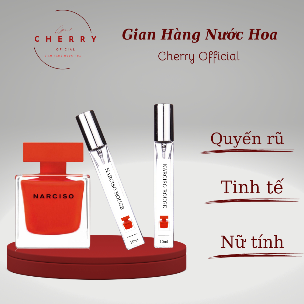 Nước hoa nữ hương phấn Narciso Rouge Sang trọng, Quyến rũ, Gợi cảm - Cherry Official