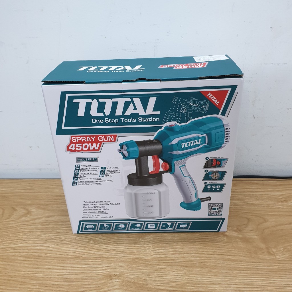 Máy phun sơn dùng điện 450W Total TT3506 , Lưu lượng tối đa 380ml / phút