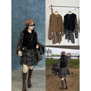Váy hoa nhí babydoll +gile len