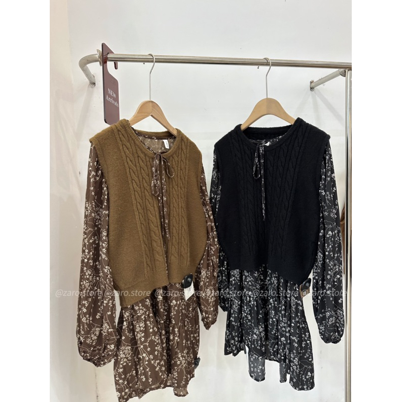 Váy hoa nhí babydoll +gile len