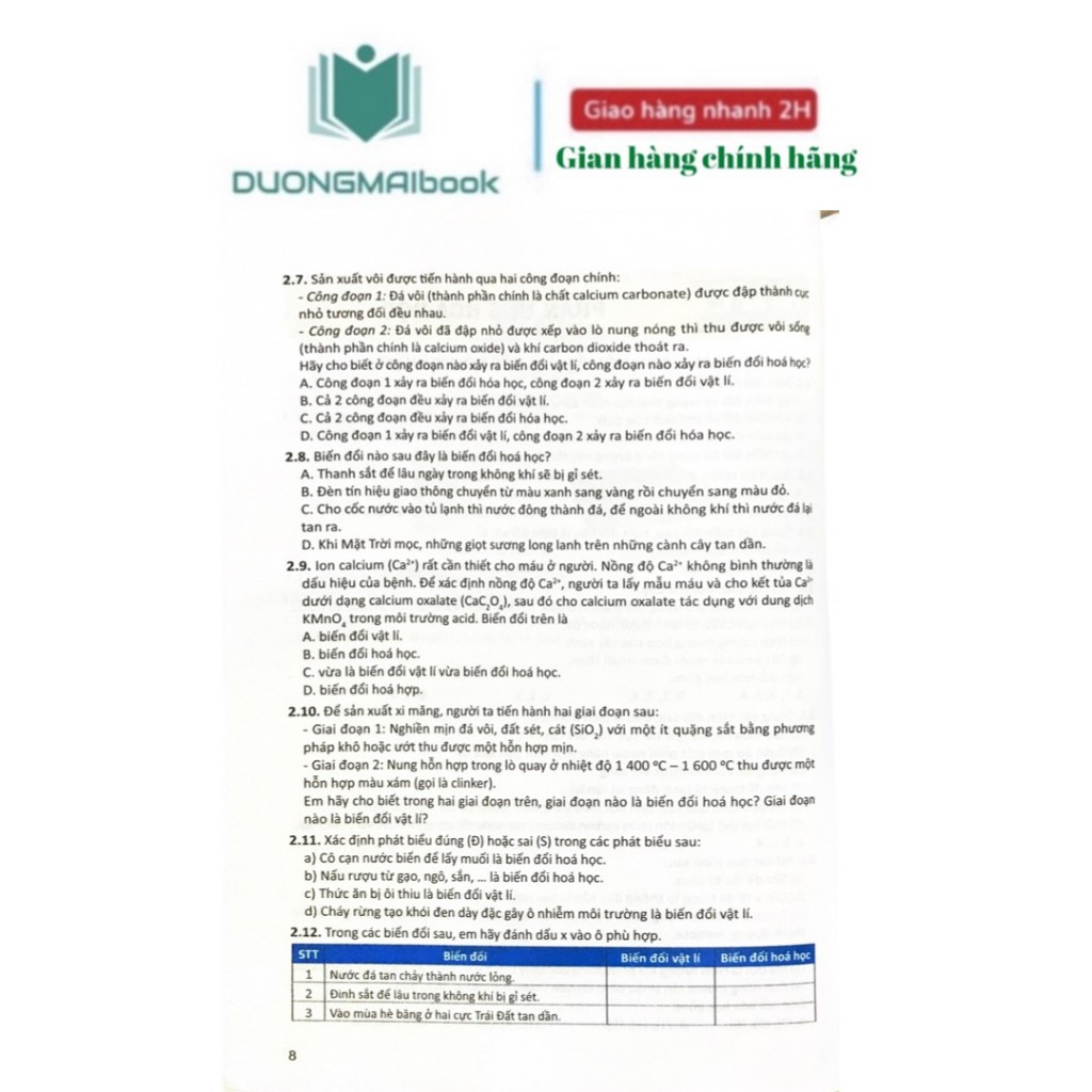 Sách - Bài tập cơ bản và nâng cao Khoa học tự nhiên 8 - Cao Cự Giác