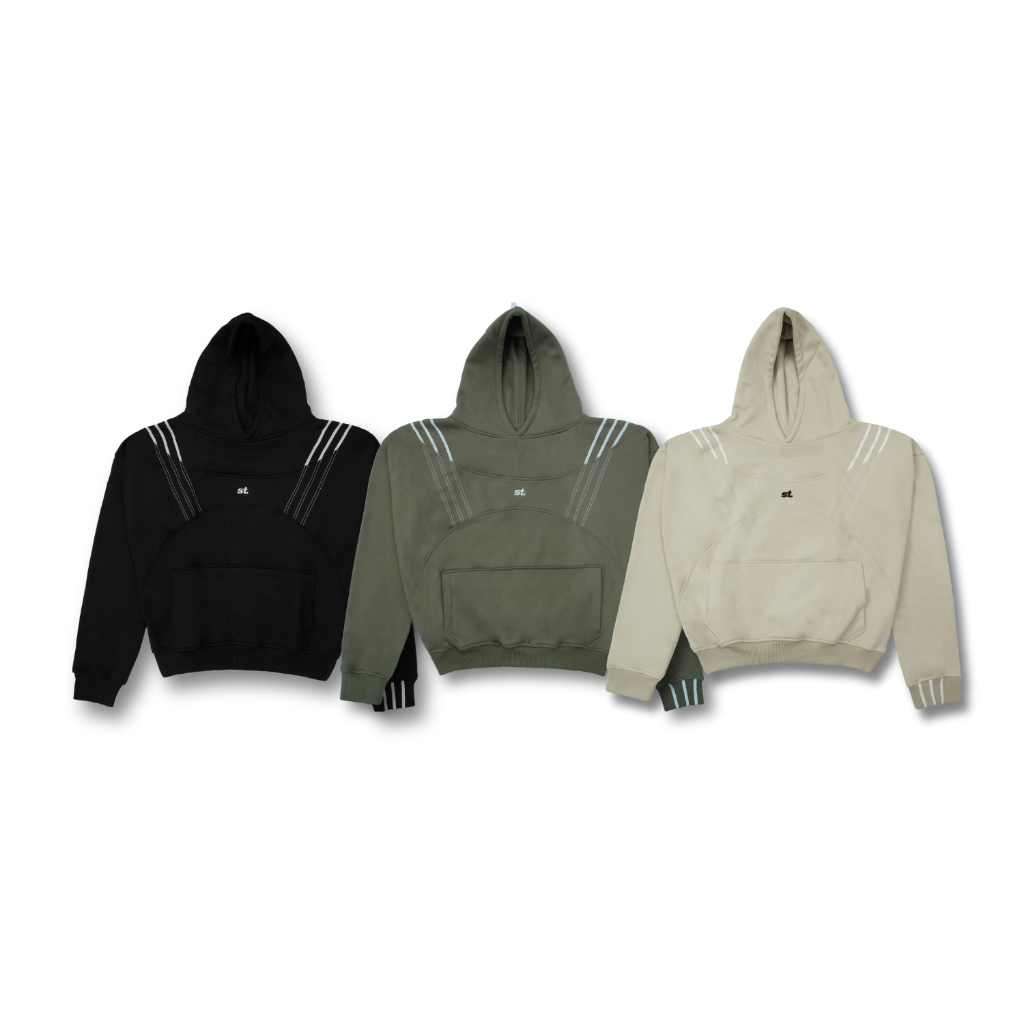 Áo Hoodie Steve Nỉ Lông Cừu Logo Thêu Form Boxy, áo nỉ 3 màu