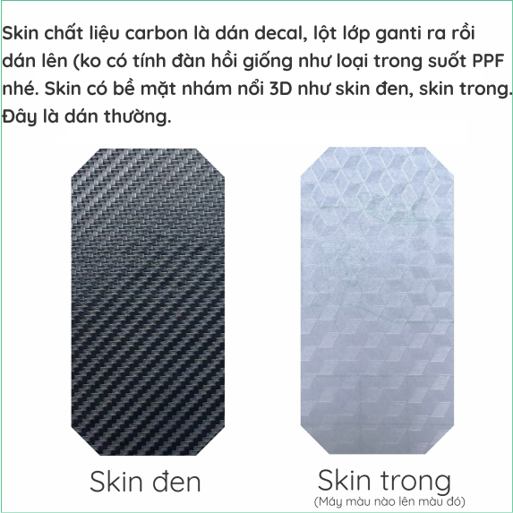 Miếng dán kê tay chất liệu PPF và skin carbon cho các dòng laptop