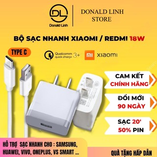Sạc Xiaomi 33w Củ Và Cáp Sạc Type C Hỗ Trợ Sạc Nhanh Q.C 3.0 Cho Mọi Loại Điện Thoại Bảo Hành 12 Tháng