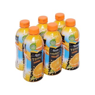 Lốc 6 chai nước cam có tép Teppy 327ml