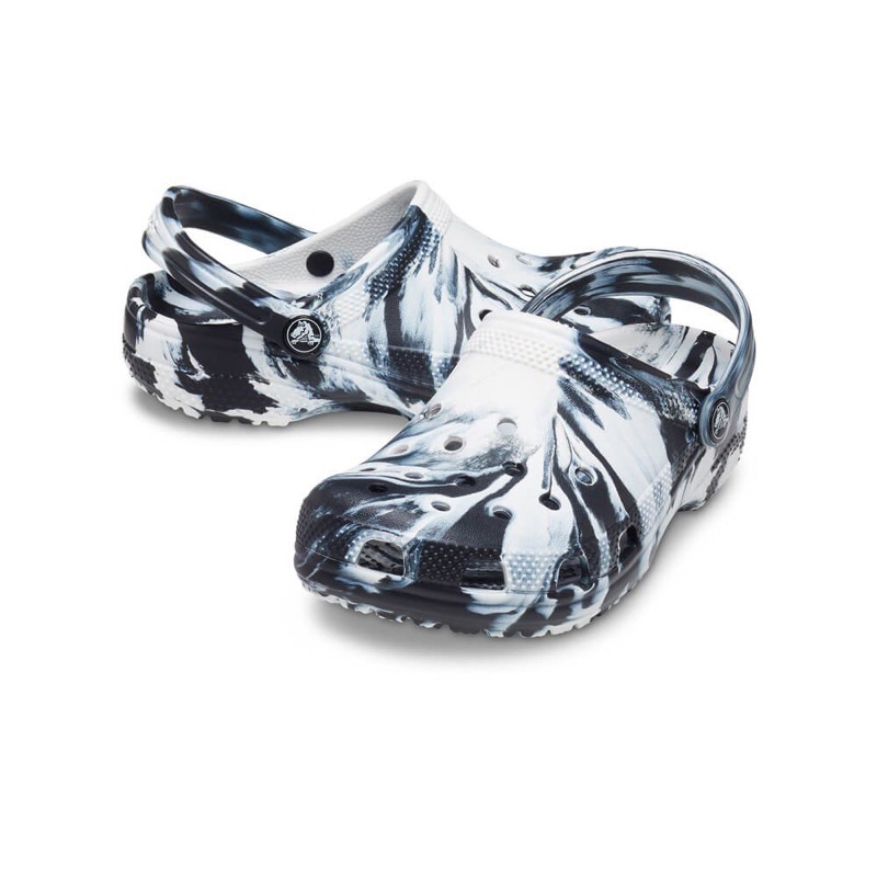 Sục Crocs Trẻ Em Màu Loang Trắng Đen Chính Hãng