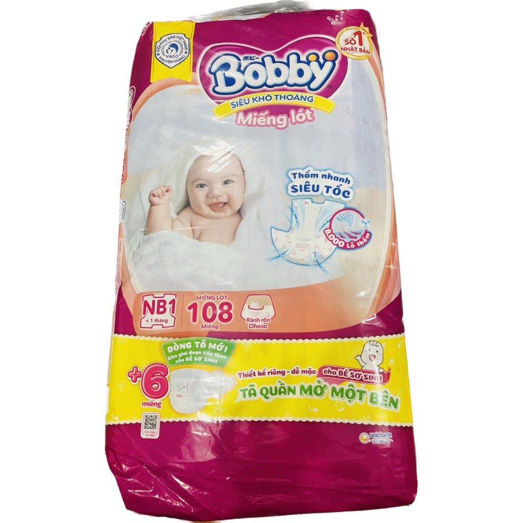 Miếng lót Bobby NB1 108+6   - SỈ IB