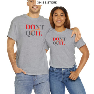 Áo Thun Đôi Màu Xám In Chữ DONOT QUIT yourself
