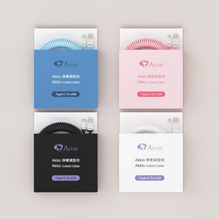 Dây AKKO Coiled Cable (Black / White / Pink / Blue)