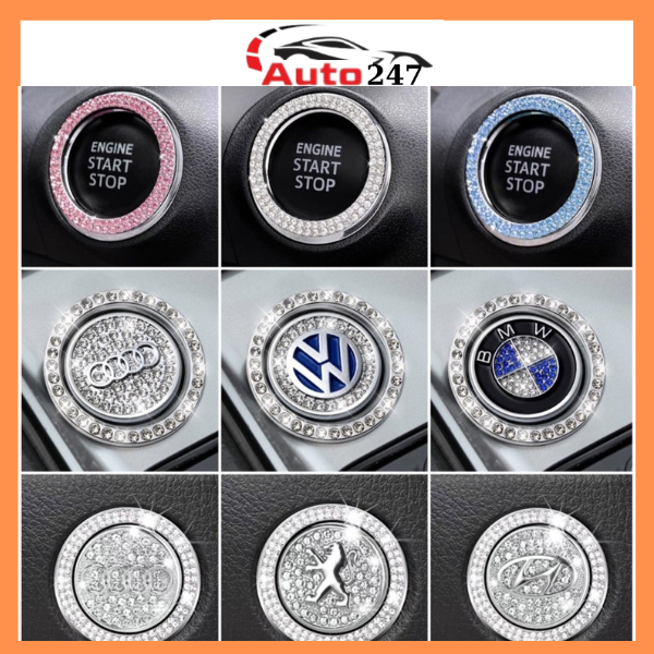 Mua 1 tặng Vòng tròn đính đá trang trí nút khởi động xe hơi Start Stop cực sang trọng