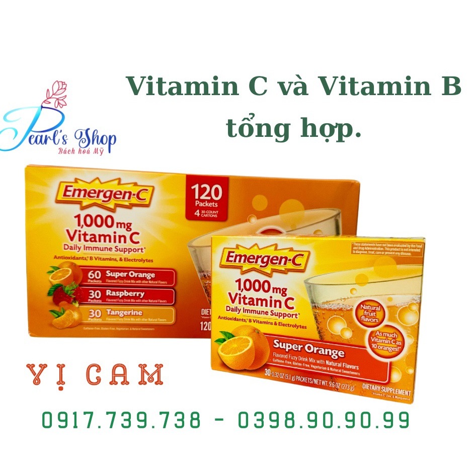 Bột sủi trái cây cung cấp VITAMIN C 1.000mg