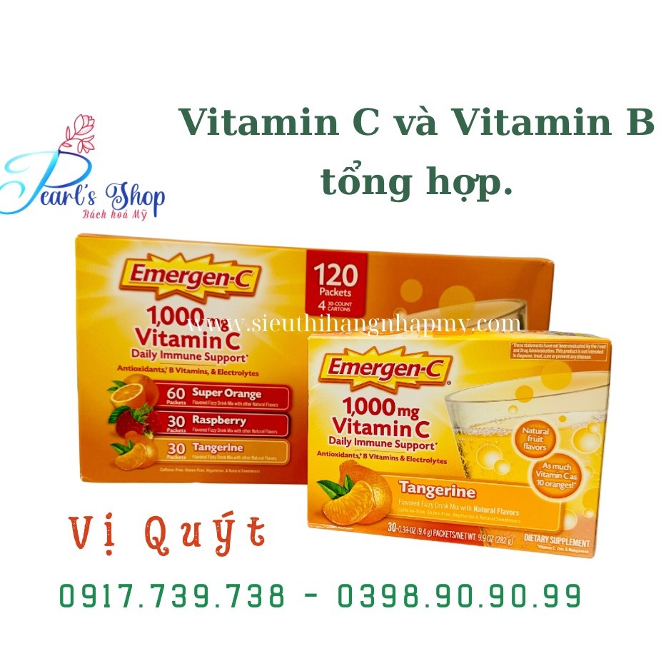 Bột sủi trái cây cung cấp VITAMIN C 1.000mg