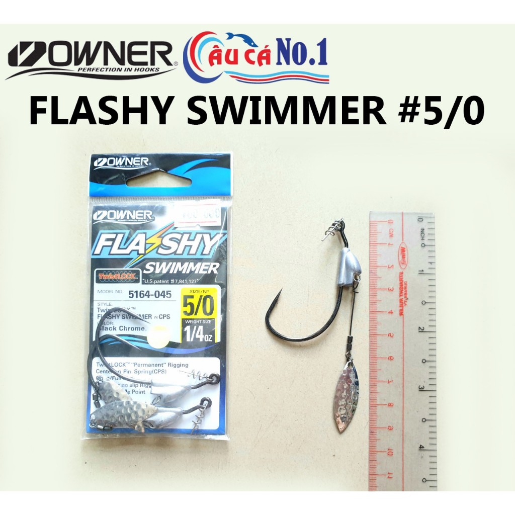 LƯỠI CÂU MỒI MỀM OWNER FLASHY SWIMMER SIZE 1/0 3/0 5/0
