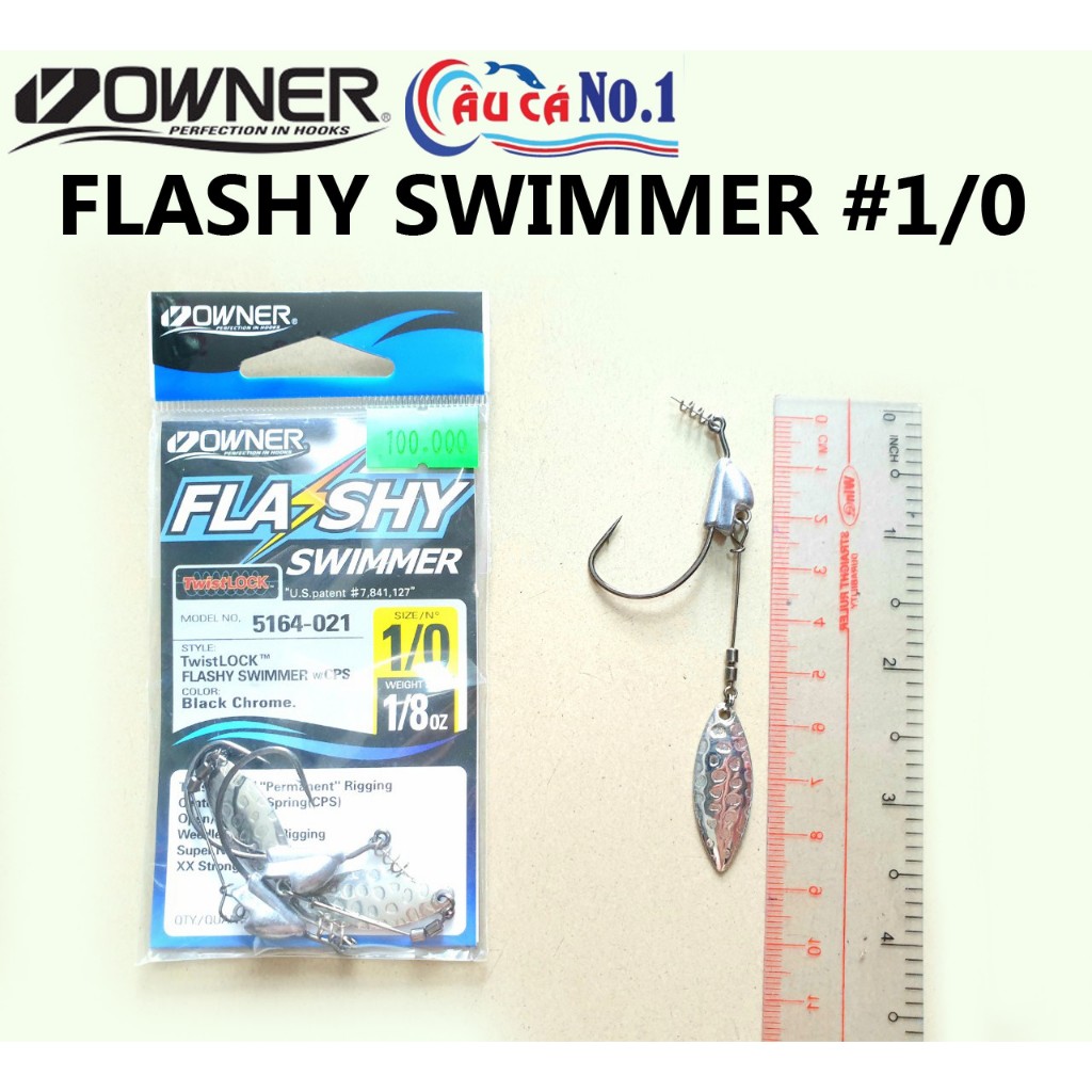 LƯỠI CÂU MỒI MỀM OWNER FLASHY SWIMMER SIZE 1/0 3/0 5/0