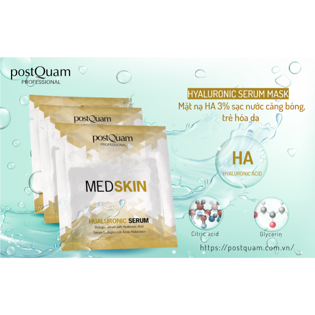Mặt nạ Postquam Hyaluronic Serum - Enzimatic Peel - Glycolic Peel
