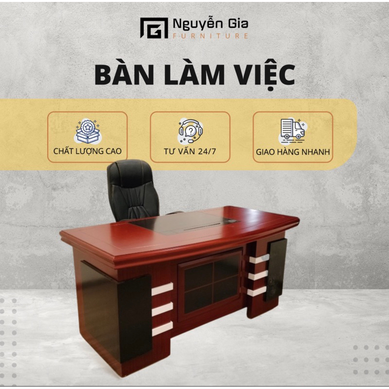 Bàn làm việc giám đốc - trưởng phòng kiểu hiện đại chuyên nghiệp sang trọng