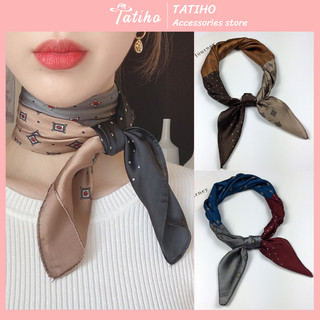 [Hàng Xịn, Giá Tốt] Khăn Lụa Vuông Cao Cấp Họa Tiết Chấm Bi Ô Vuông Chất Liệu Lụa Chiffon 70x70cm - Mã KL037