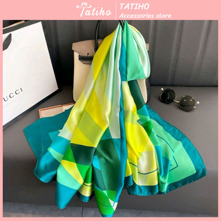 [Hàng Xịn, Giá Tốt] Khăn Choàng Cổ Lụa Cao Cấp Phối Màu Đi Biển Sang Trọng  - Chất Liệu Silk  - Size:90x190cm - Mã KS004