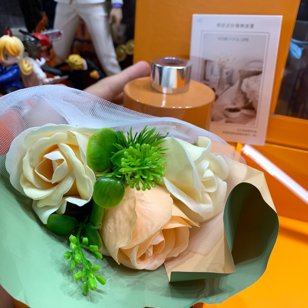 SET TINH DẦU + BÓ HOA FULL BOX - CAM - DECOR PHÒNG