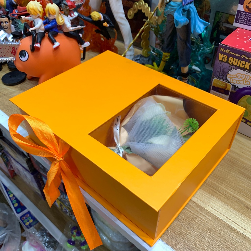 SET TINH DẦU + BÓ HOA FULL BOX - CAM - DECOR PHÒNG