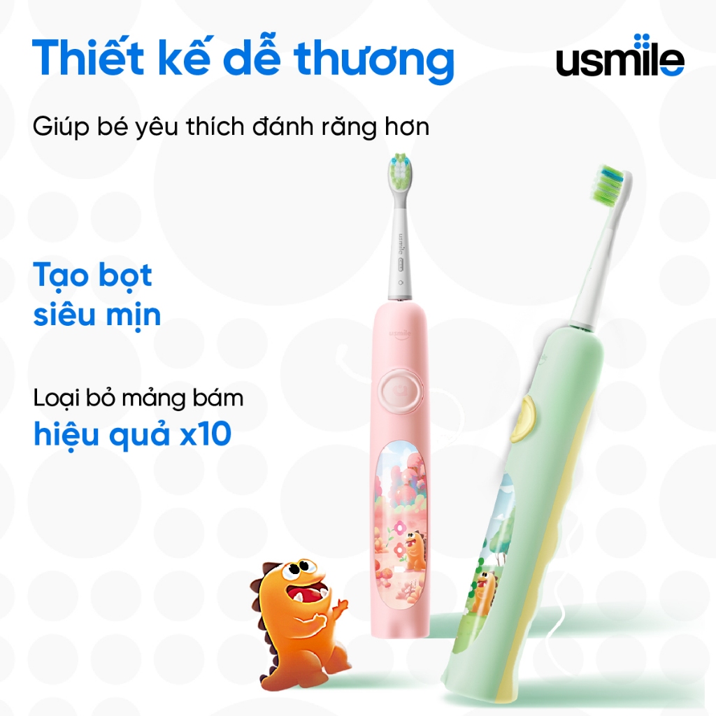 Bàn chải điện sóng siêu âm usmile Q4 (dành cho trẻ em) - Bảo hành 12 tháng