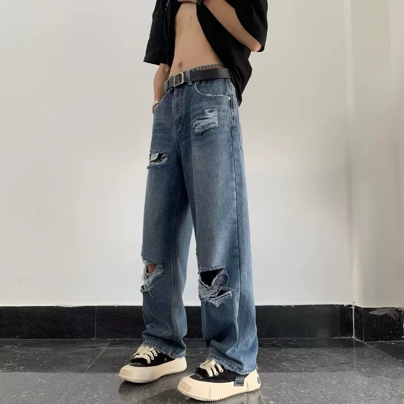 Quần jeans rách nam unisex
