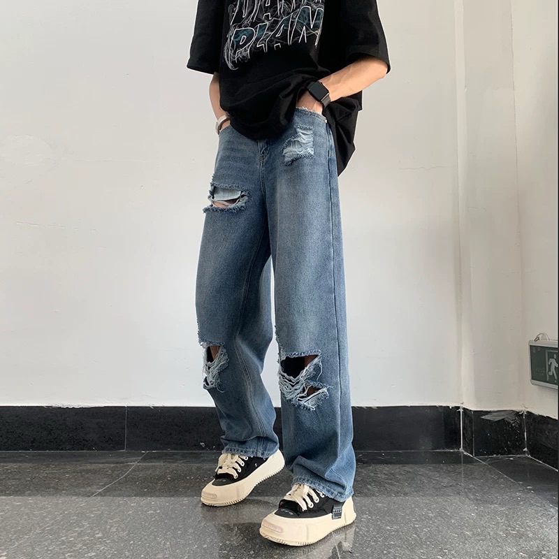 Quần jeans rách nam unisex