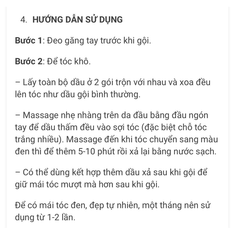 Dầu Gội Đen Tóc InoHAIR Dùng Cho 1 Lần Gội - Chính Hãng Dược Phẩm Ích Nhân