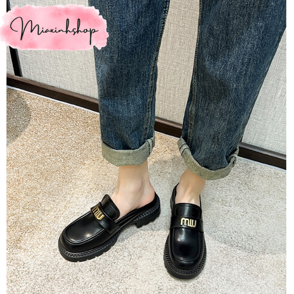 Giày Đốc da Miu Miu Sục da Miu Miu da bóng và da lì LOẠI 1 FULL HỘP siêu xinh