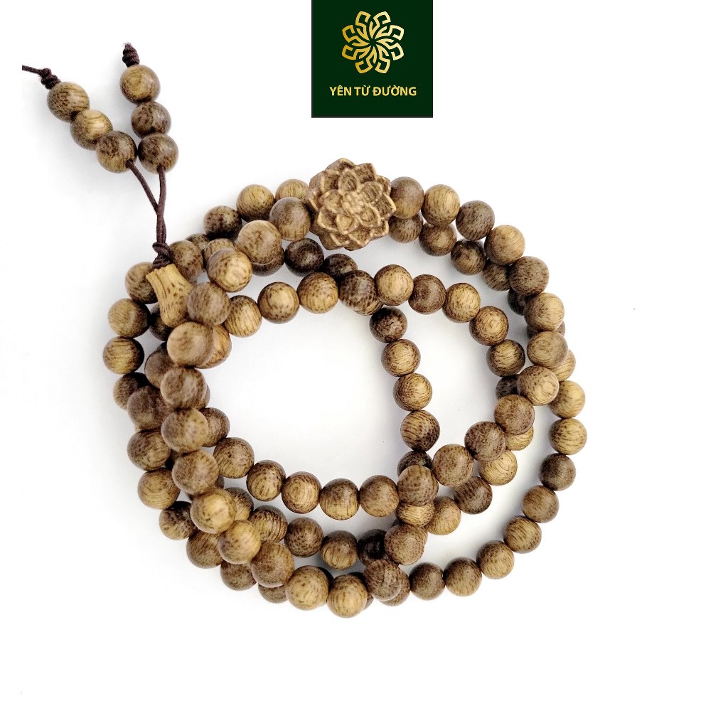 Vòng tay trầm hương YÊN TỪ ĐƯỜNG, Chuỗi 108 hạt trầm hương tự nhiên, an yên