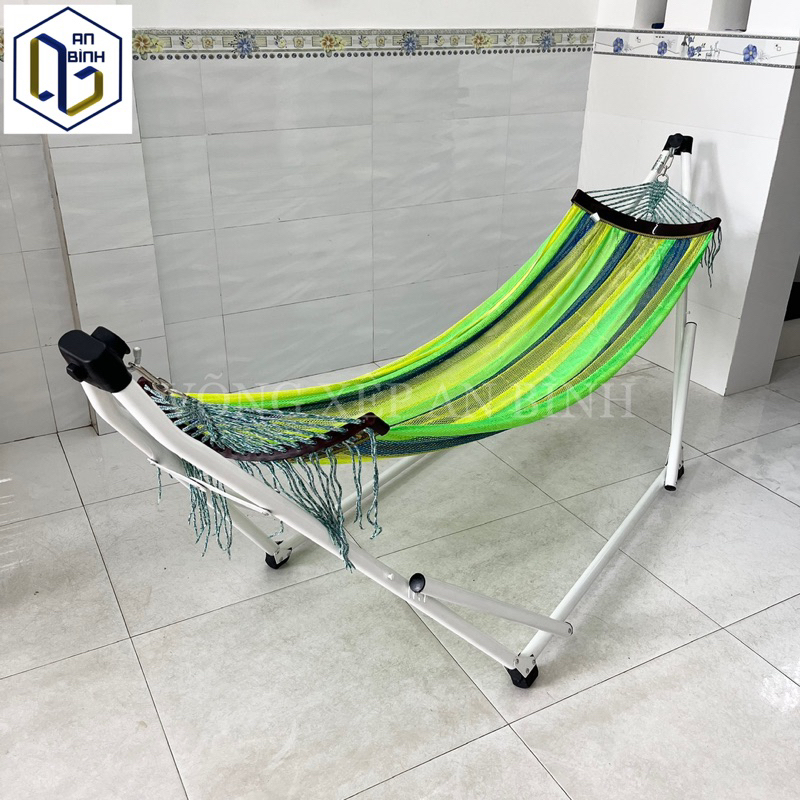 Bộ võng xếp An Bình hàng xuất khẩu Hàn Quốc Chịu Lực 250kg sơn tĩnh điện fi32 - Hàng chính hãng