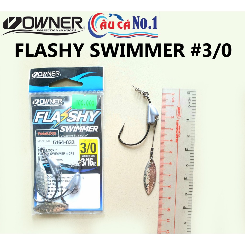 LƯỠI CÂU MỒI MỀM OWNER FLASHY SWIMMER SIZE 1/0 3/0 5/0