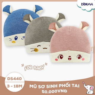 Mũ sơ sinh dokma nỉ 2 lớp 1-12m