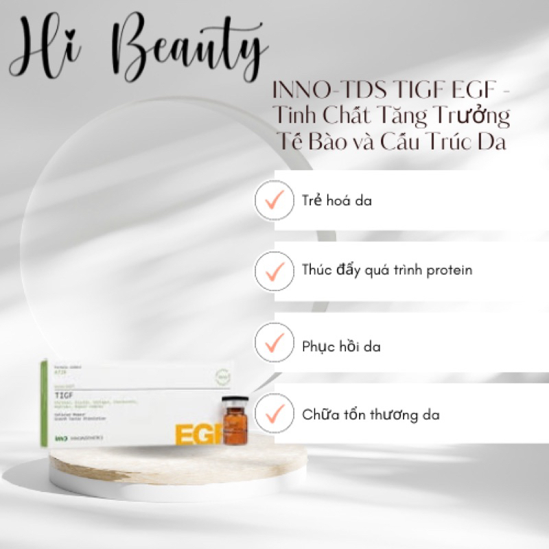 INNOAESTHETICS TIGF / HOẠT CHẤT KÍCH THÍCH TĂNG TRƯỞNG, SẢN SINH TẾ BÀO MỚI, COLLAGEN, SỬA CHỮA DA