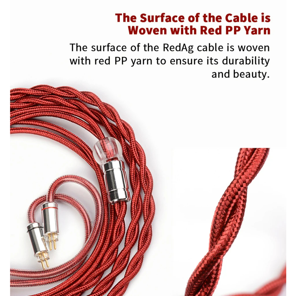 Cable NICEHCK REDAG | 4N Bạc nguyên chất | Dây cáp nâng cấp tai nghe