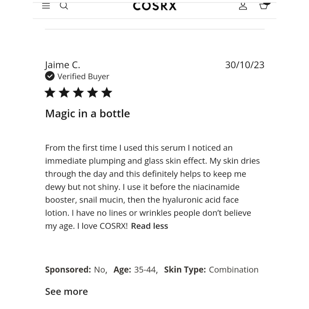 Tinh chất tăng cường COSRX THE 6 PEPTIDE SKIN BOOSTER SERUM