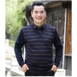  Áo Len Nam Trung Niên Lót Nỉ Nhung Cổ Sơ Mi Lịch Lãm Co Giãn Dày Dặn Tặng Bố 