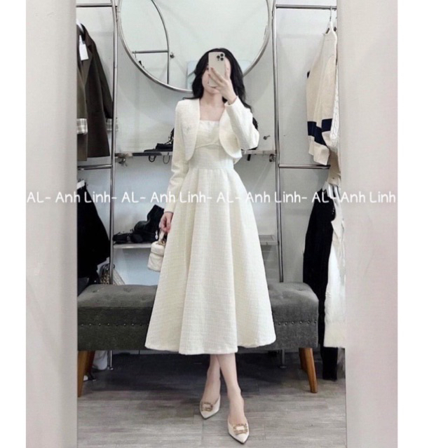 Sét dạ nữ đính ngọc sang chảnh chất dạ cao cấp hàng loại 1 chất đẹp