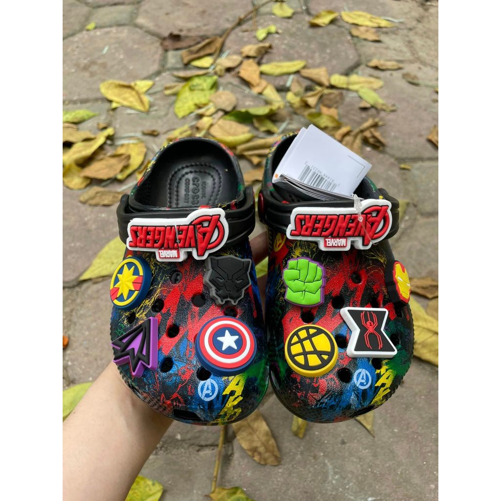 Sục Crocss Siêu Nhân Marvel - Tặng Bộ Jibits